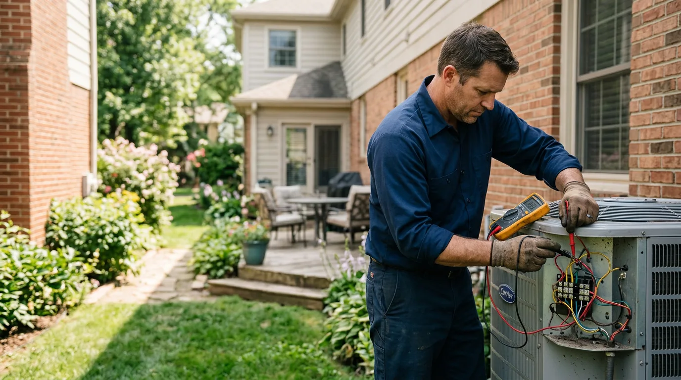 HVAC technician working near Brownville, ME